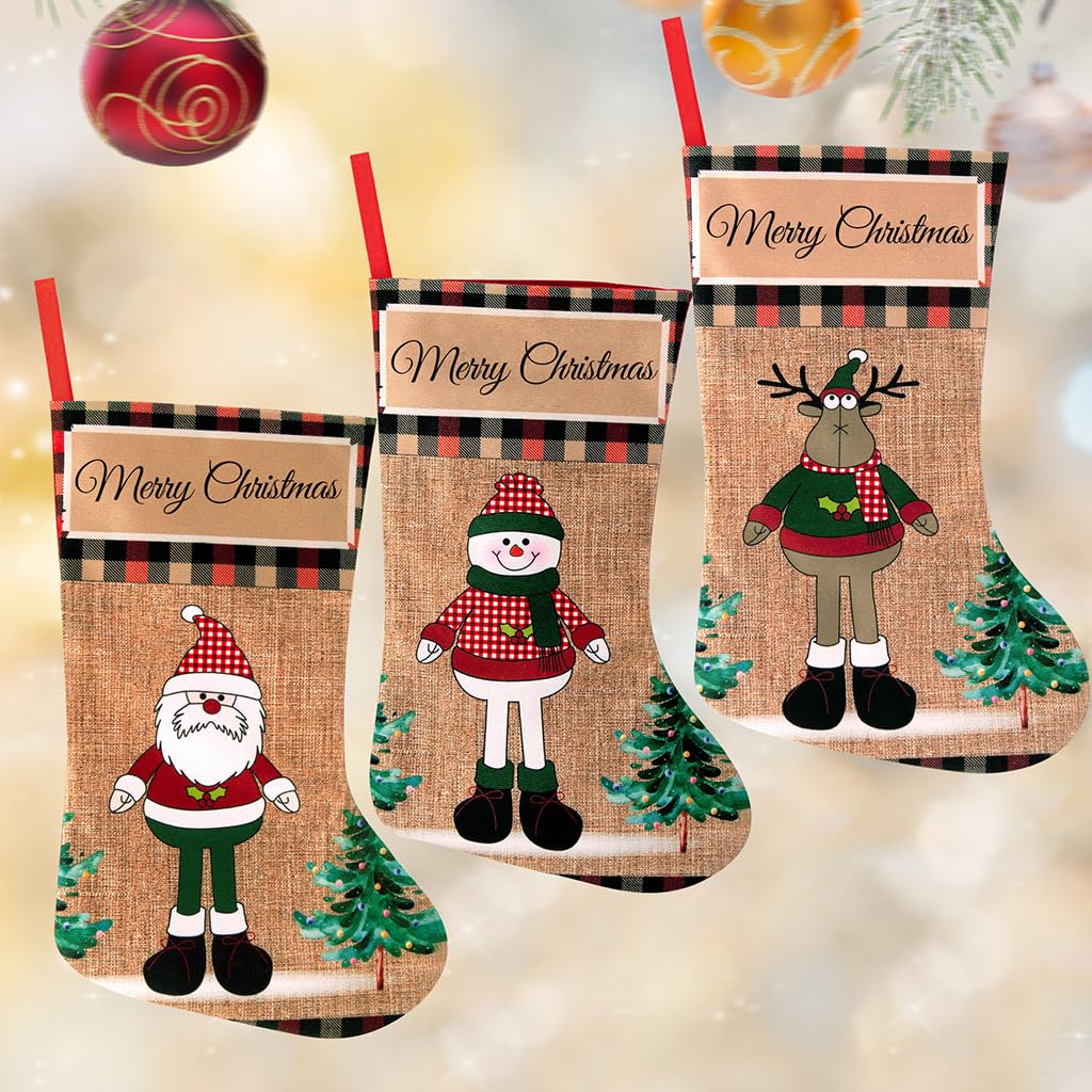 HASTHIP 3pcs Christmas Stocking 16 inch Linen Print Christmas Gift Stocking Hanging Christmas Stockings Gift Christmas Stocking Christmas Stocking for Window, Christmas Tree, Door, Christmas Party HASTHIP 3pcs Christmas Stocking 16 inch Linen Print Christmas Gift Stocking Hanging Christmas Stockings Gift Christmas Stocking Christmas Stocking for Window, Christmas Tree, Door, Christmas Party